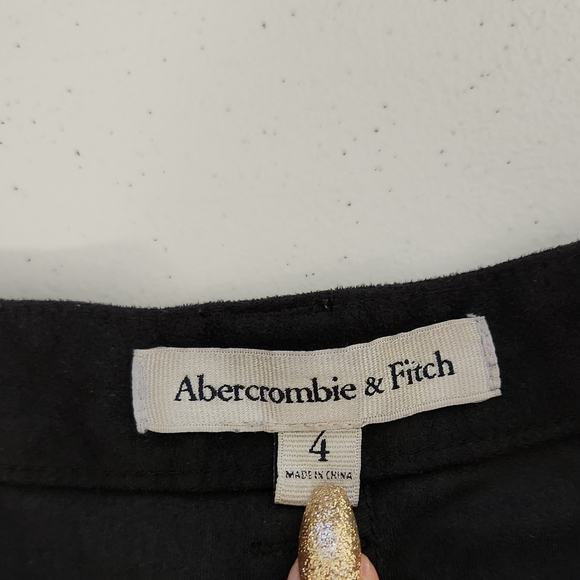Abercrombie And Fitch Black Faux Suede Leather Shorts Minimalist Clean Girl - Picture 6 of 8